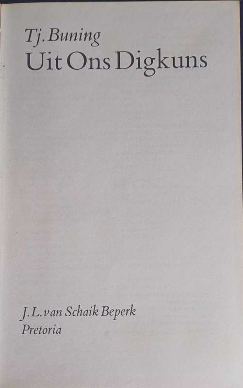 Uit ons digkuns