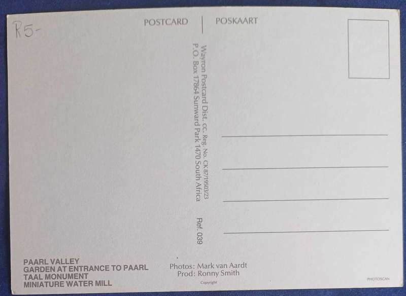 Paarl Valley postcard