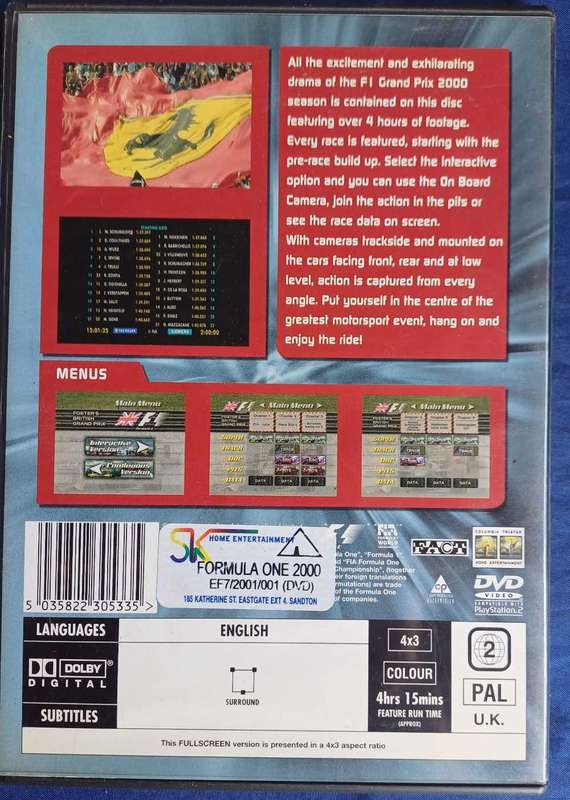 Formula one 2000 dvd