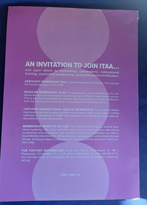Transactional analysis journal July 2005