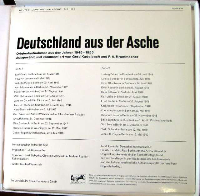 Vinyls - Deutschland aus der Asche