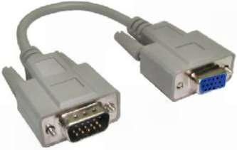 Cables, 15 pin, D-SUB chassis, rows 3 for Svga monitors, female to male