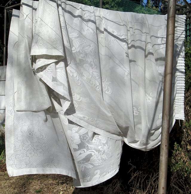 Curtains - White, voile, sheer, long drop, 270x250 cm