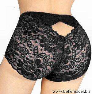 Panties - pouch - Monochrome in polyester lace fabric
