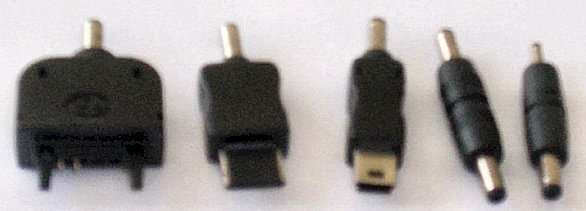 Cell phone charger with 5 adaptors