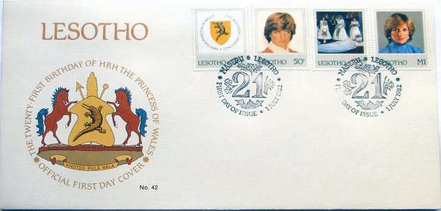 First day cover - Princess Diana - birthday - 21st - Lesotho - 1982-07-01 - Post office