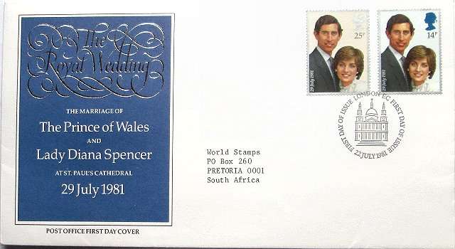 First day cover - the royal wedding of Charles and Diana - UK - 1981-07-22 - Post office 1