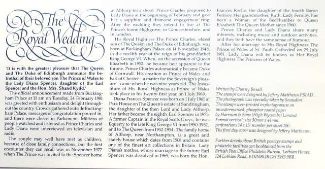 First day cover - the royal wedding of Charles and Diana - UK - 1981-07-22 - Post office 1