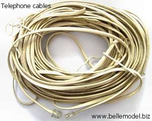 Telephone cables - RJ11 - male to male - cream - 1000cm