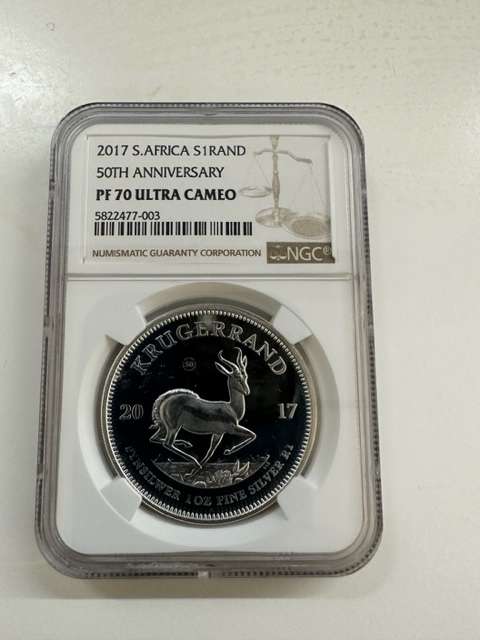 2017 SILVER KRUGERRAND 1oz NGC PF70 (FIRST PROOF SILVER KRUGERRAND)
