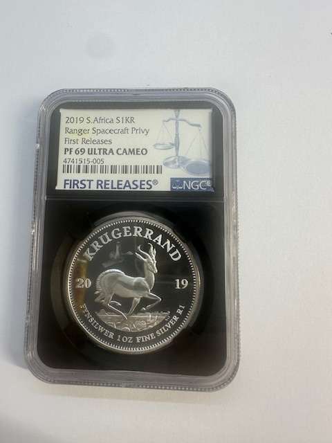 2019 SILVER KRUGERRAND 1oz NGC PF69 RANGER SPACECRAFT FIRST RELEASES LOW MINTAGE 374