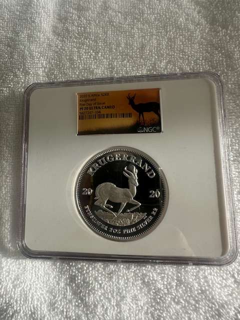 2020 SILVER KRUGERRAND 2oz NGC PF70 FIRST DAY OF ISSUE