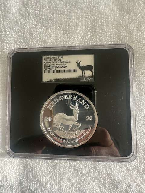 2020 SILVER KRUGERRAND 2oz NGC PF70 FIRST DAY OF PRODUCTION 1 OF FIRST 862 (VERY FIRST)