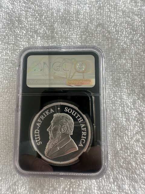 2020 SILVER KRUGERRAND 1oz NGC PF70 RHINO PRIVY FIRST DAY OF ISSUE BIG 5 TUMI SIGNED