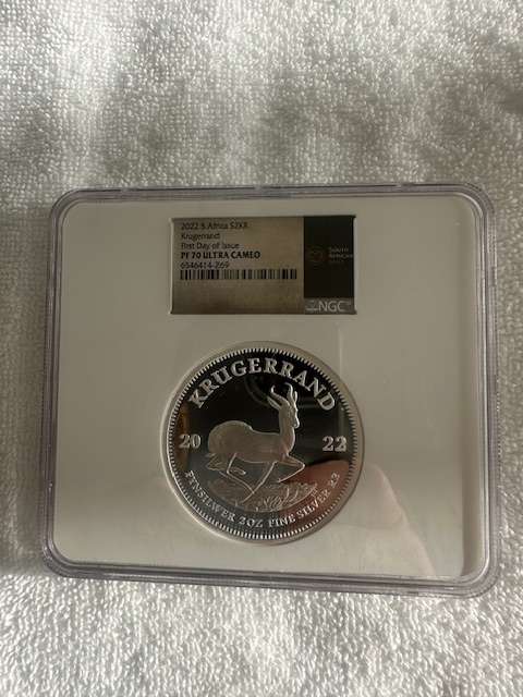 2022 SILVER KRUGERRAND 2oz NGC PF70 FIRST DAY OF ISSUE
