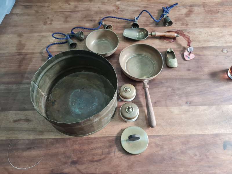 Vintage copper bed warming lot