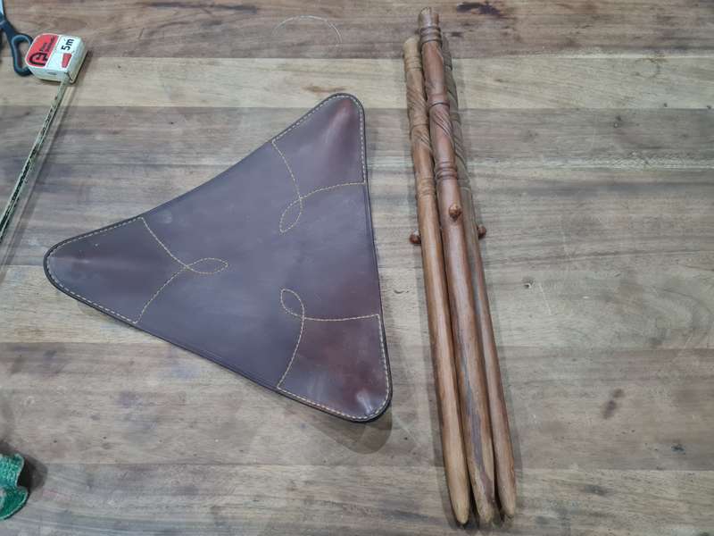 Vintage collectors leather stool