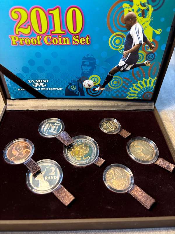 2010 SOUTH AFRICAN PROOF COIN SET SOCCER