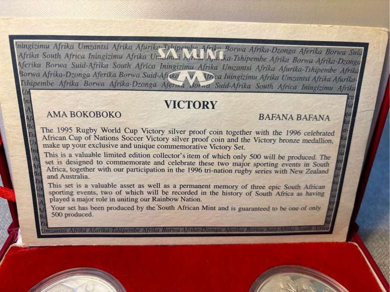 SA MINT VICTORY PROOF SET AMA BOKOBOKO BAFANA BAFANA