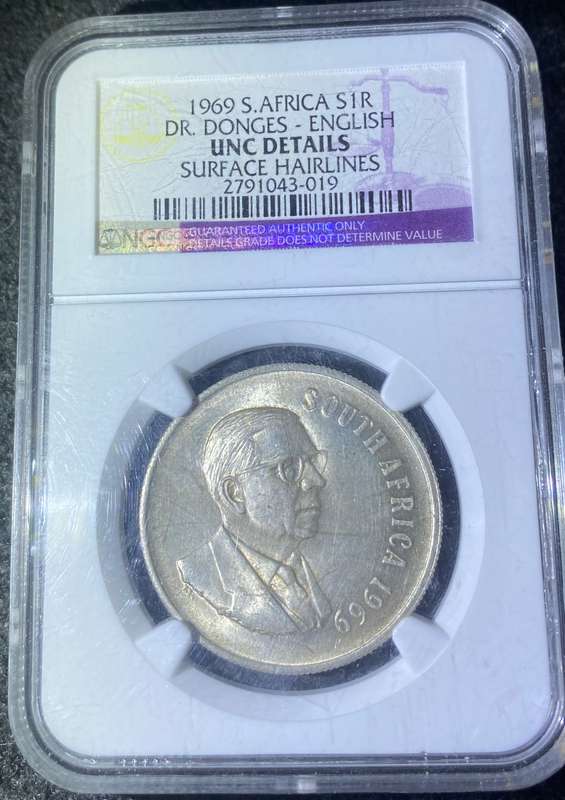 1969 SOUTH AFRICA DR DONGES ENGLISH ONE RAND