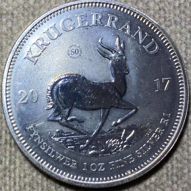 2 X SILVER KRUGERRAND 2017 SILVER (50 YEAR)