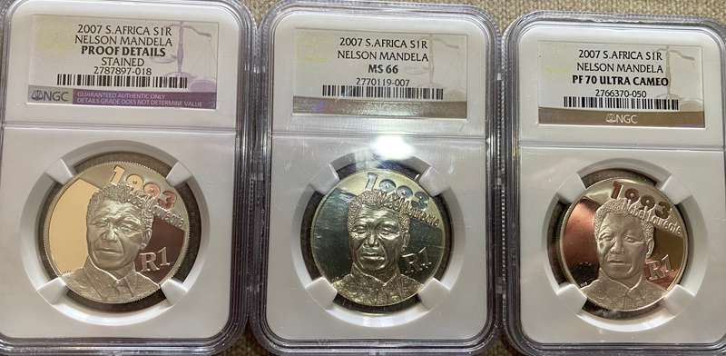 Set of 3 2007 MANDELA R1 COINS