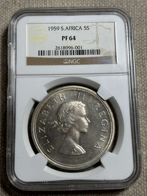 1959 SOUTH AFRICA FIVE SHILLINGS