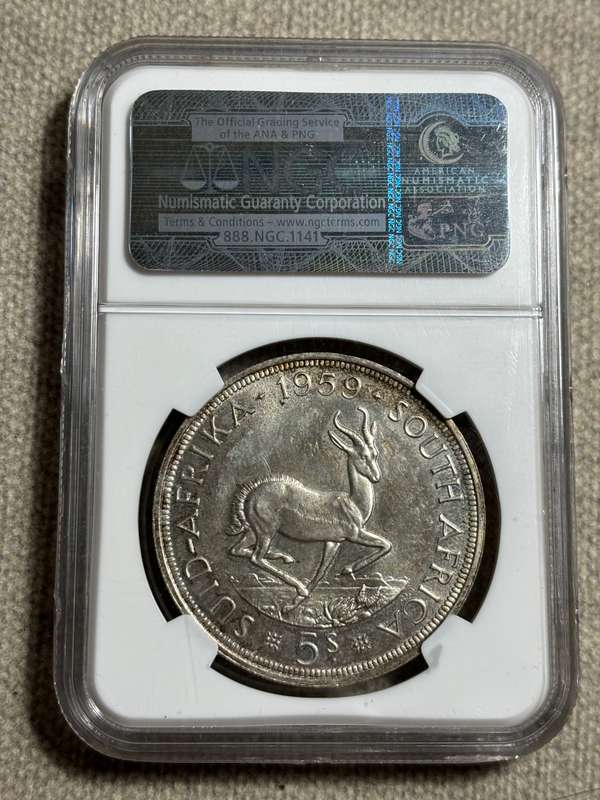 1959 SOUTH AFRICA FIVE SHILLINGS