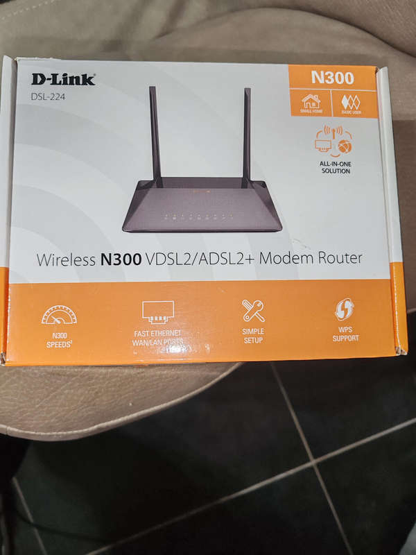 D-Link DSL-224 Wireless N300 VDSL/ADSL/FIBRE Modem Router