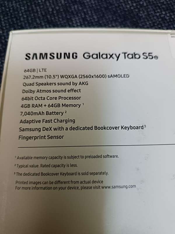 Samsung Tab S5e 10.5" Tablet (with Samsung Bookcover Keyboard)