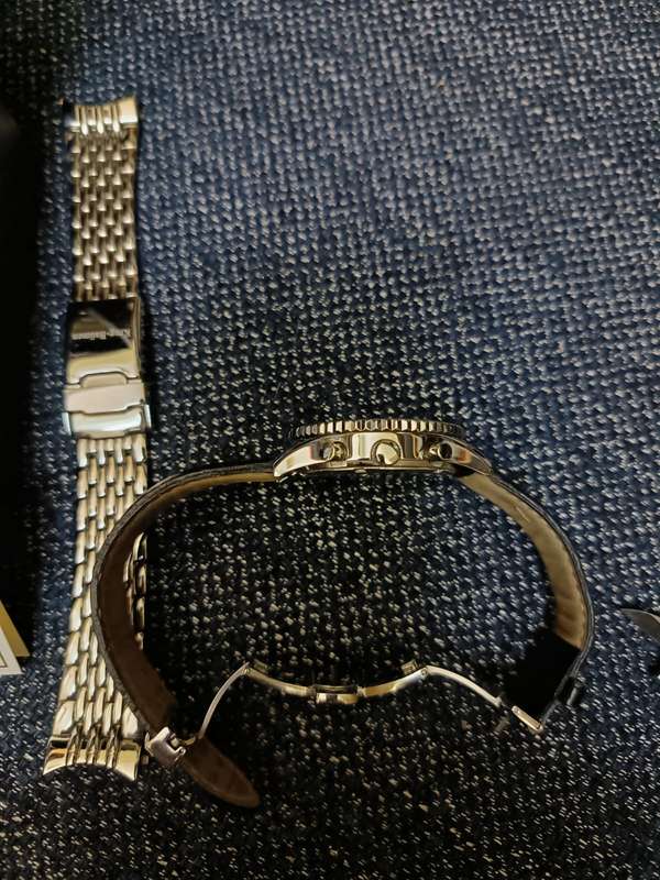 Krug Baumen - Air Traveller Diamond watch original strap like new, extra leather strap and box