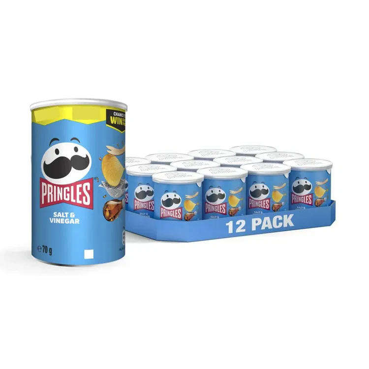 Pringles Salt & Vinegar Snacking Crisps 12 x 70g