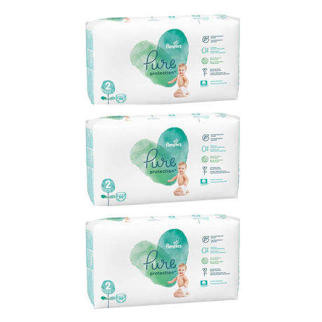 Pampers Pure Protection Nappies x 3 Packs (114 Nappies) SIZE 2 (4-8KG)