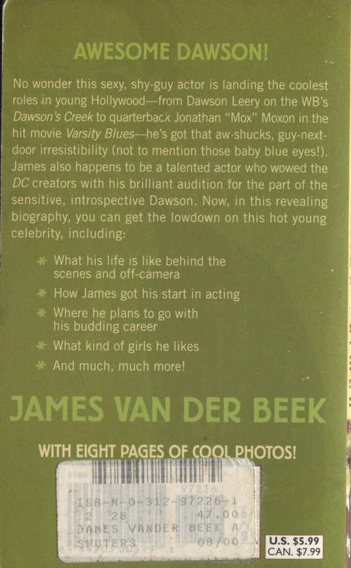 JAMES VAN DER BEEK - Biography by Leah & Elina Furman - Paperback - NEW