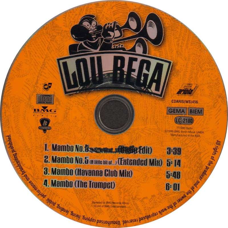 LOU BEGA - Mambo No.5 (A Little Bit Of ...) - South African CD - CDARIS(WS)456