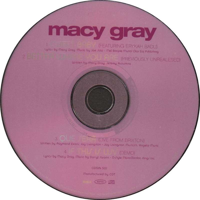 MACY GRAY Ft Erykah Badu - Sweet Baby - South African CD Single - CDSIN502