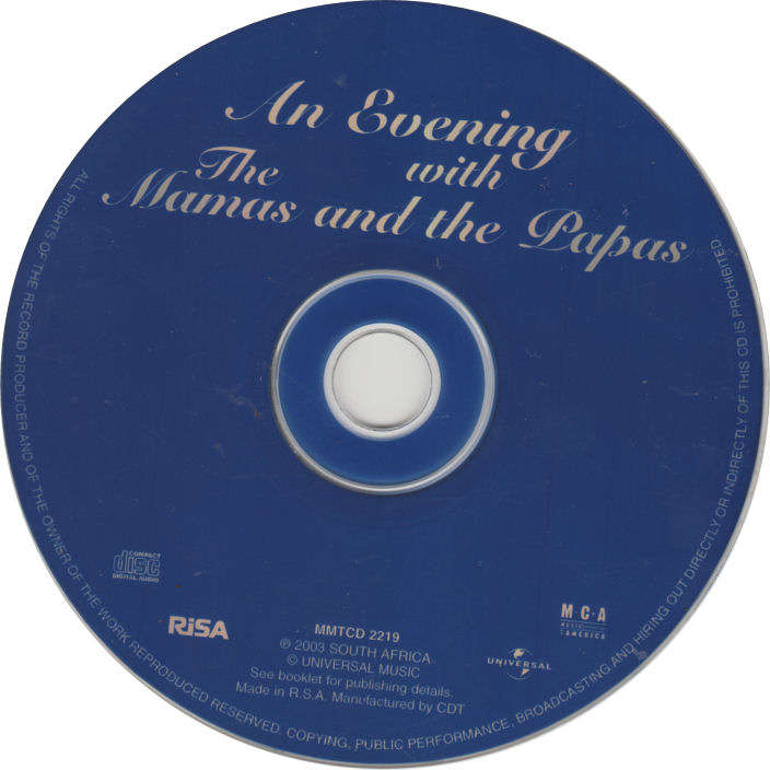 MAMAS AND THE PAPAS - An Evening With - South African CD - MMTCD2219
