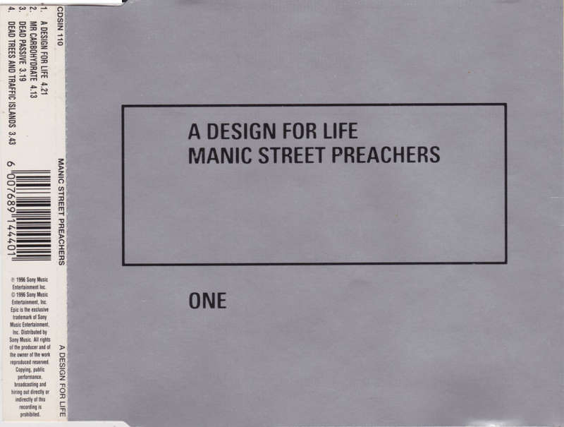 MANIC STREET PREACHERS - A Design For Life (One) - South African CD Single - CDSIN110