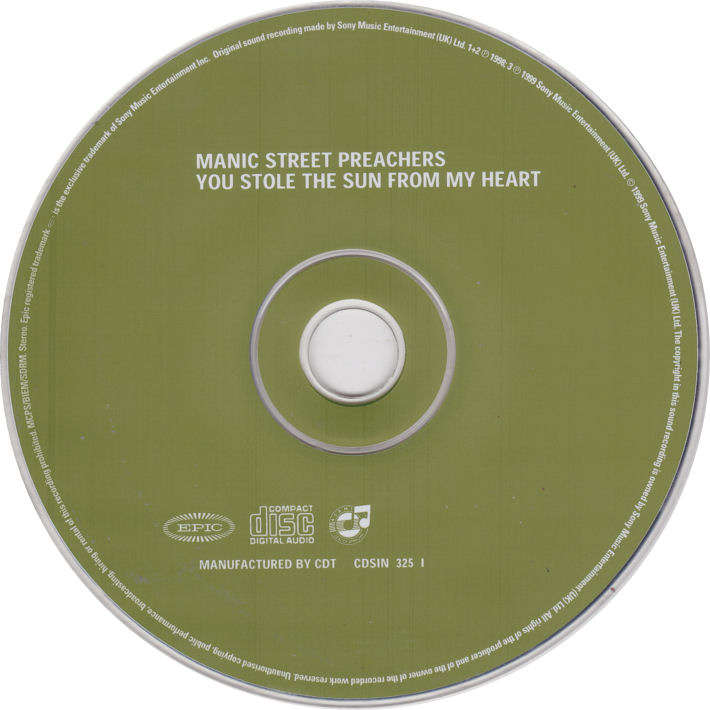 MANIC STREET PREACHERS - You Stole The Sun From My Heart - South African CD Single - CD