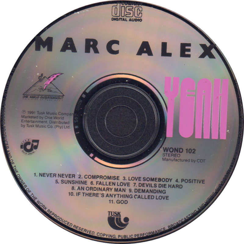 MARCALEX - Yeah - South African CD - WOND102