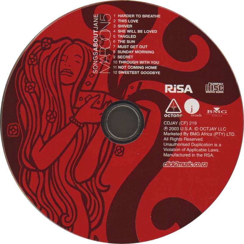 MAROON 5 - Songs About Jane - South African CD - CDJAY(CF)219