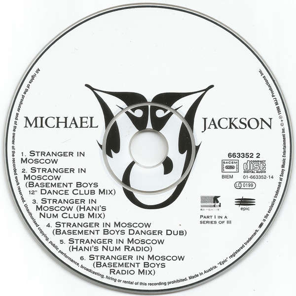 MICHAEL JACKSON - Stranger In Moscow - Import CD Single - EPC6633522