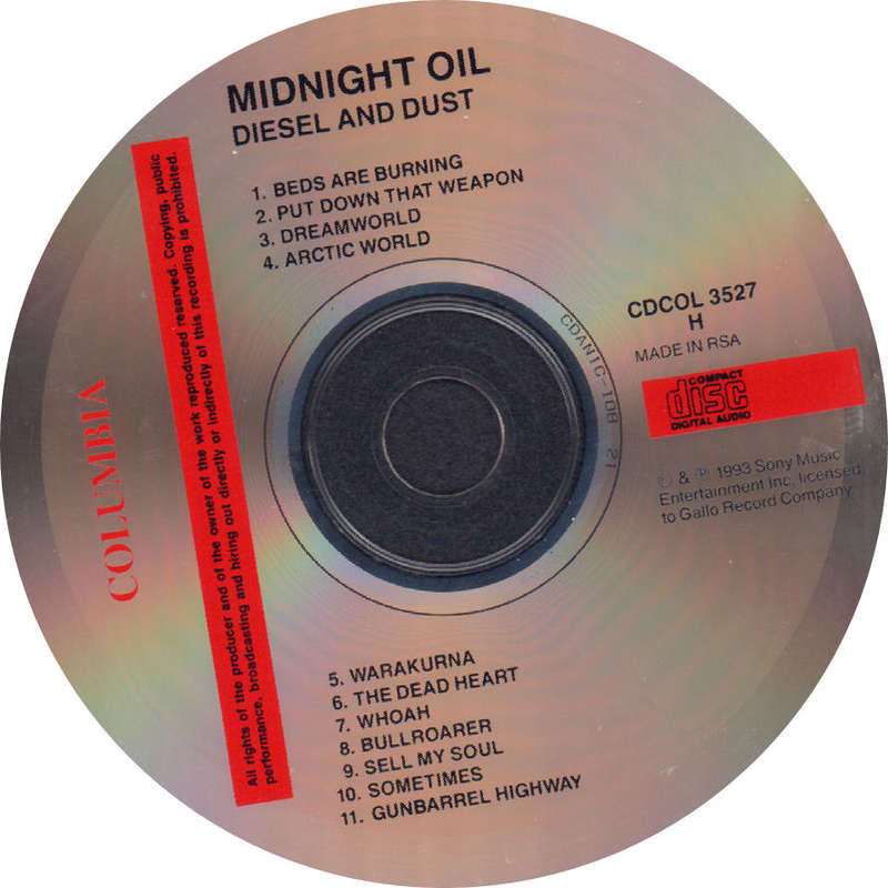 MIDNIGHT OIL - Diesel And Dust - Out of Print South African CD - CDCOL3527
