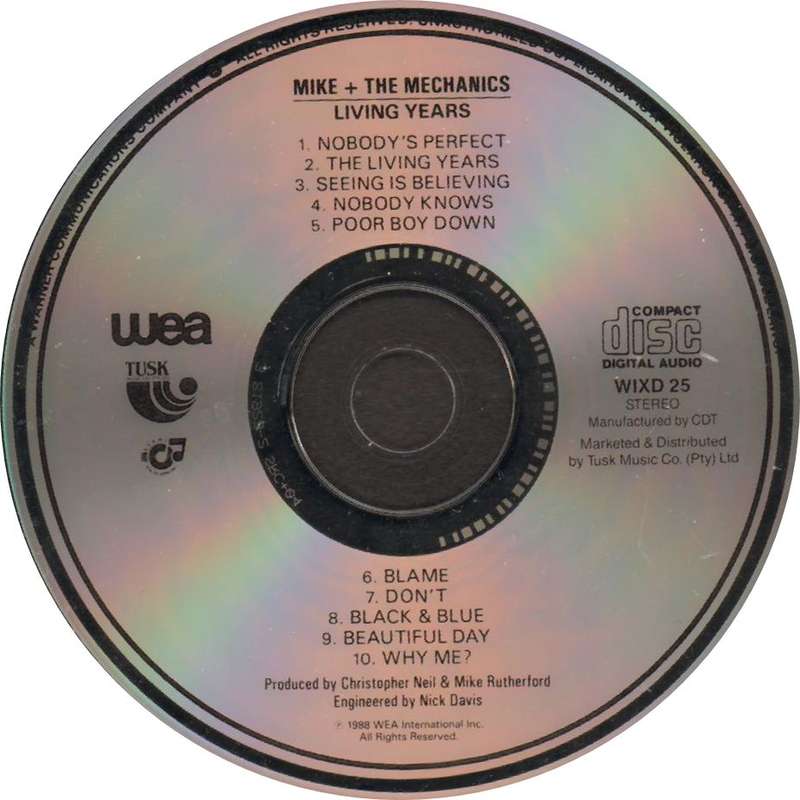 MIKE + THE MECHANICS M1KE + THE MECHAN1C5 - Living Years - South African CD - WIXD25