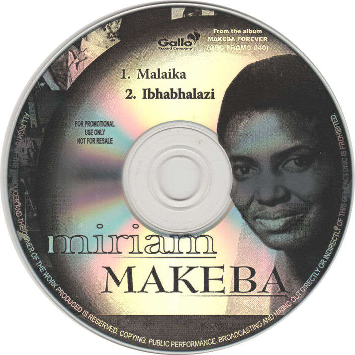 MIRIAM MAKEBA - Malaika - Out of Print South African Promo CD Single - GRCPROMO040