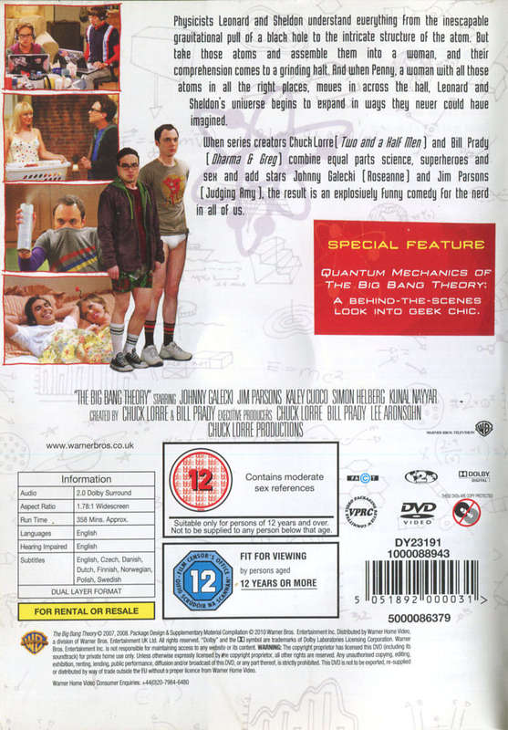 BIG BANG THEORY Complete First Season DVD Boxset - Kaley Cuoco / Jim Parsons
