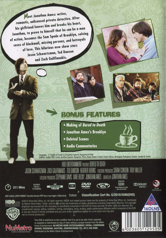 BORED TO DEATH - Complete First Season DVD Boxset - Ted Danson / Zach Galifianakis