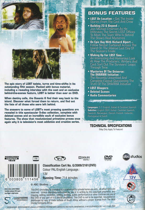 LOST Complete Fifth Season DVD Boxset - Matthew Fox / Evangeline Lilly