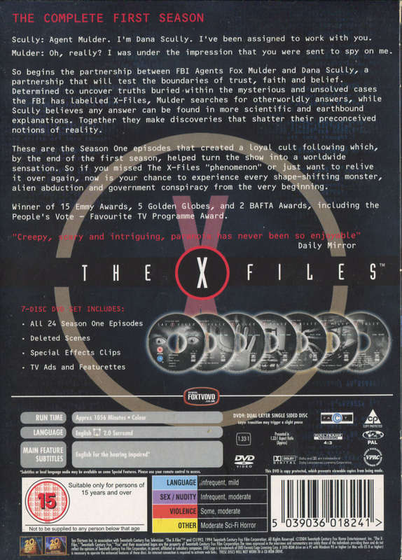 X-FILES Complete First Season DVD Boxset - Gillian Anderson / David Duchovny