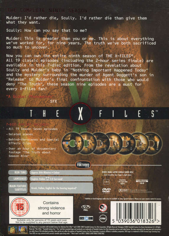 X-FILES Complete Ninth Season DVD Boxset - Gillian Anderson / David Duchovny